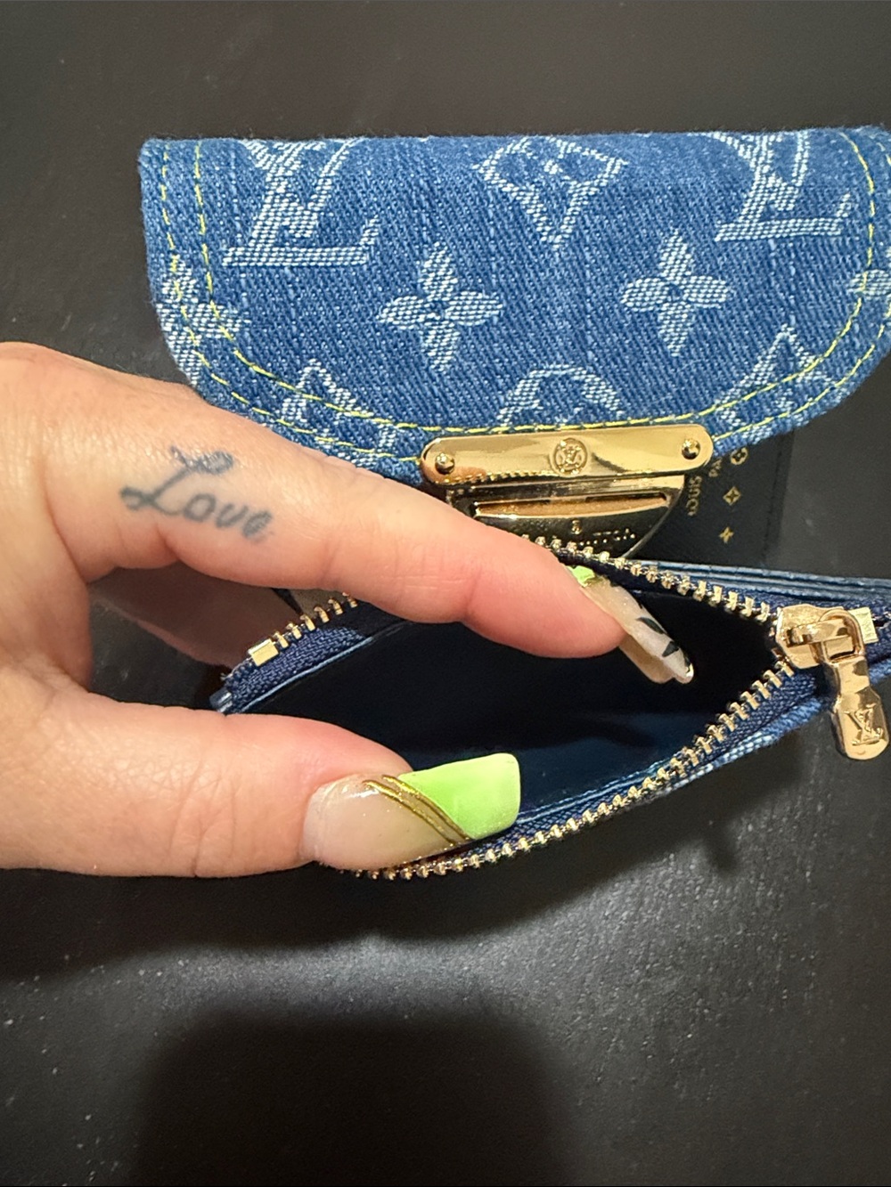 Denim Monogram Small Wallet with Gold Hardware Brand New! - Picture 8 of 9
